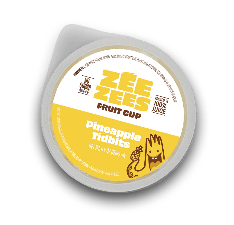チビーズ Zee Zees, Fruit Cup, Pineapple Tidbits, I/W, 4.5 oz